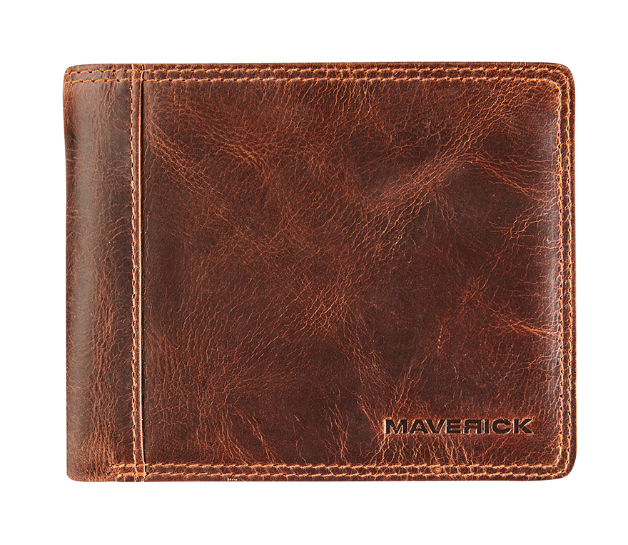 Leather billfold RFID with 2 banknote pockets