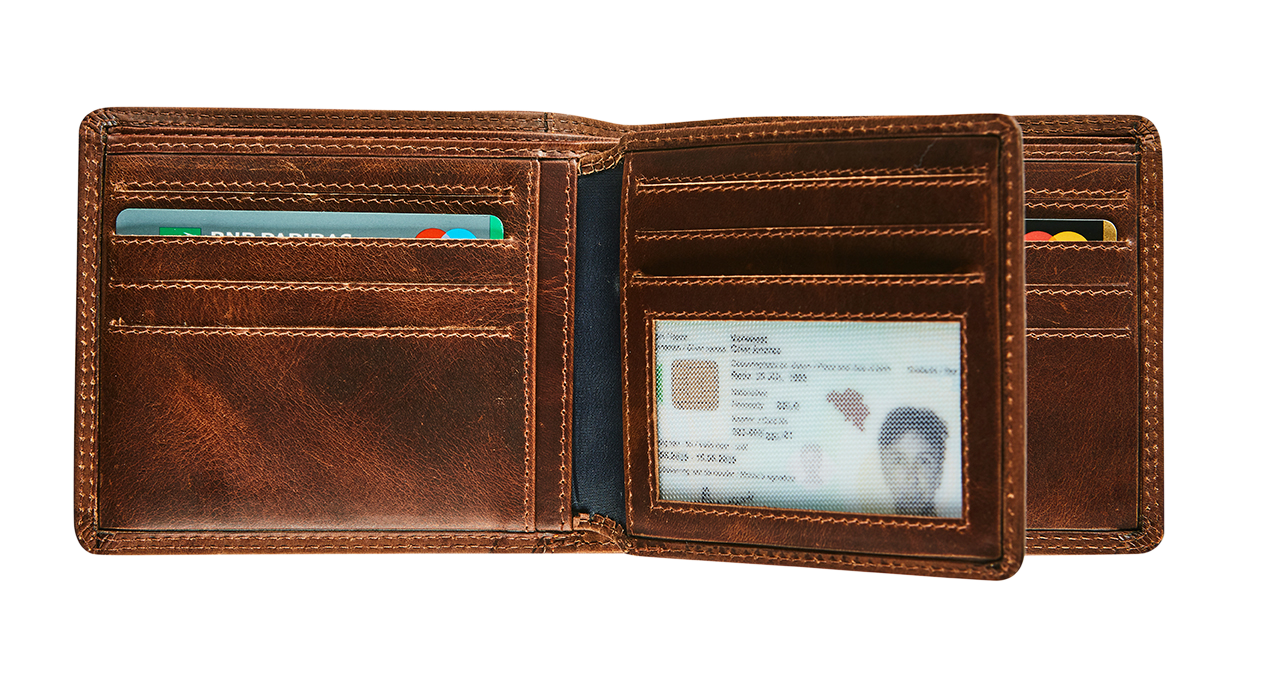 Afbeelding binnenkant van Leather billfold RFID for extra cards