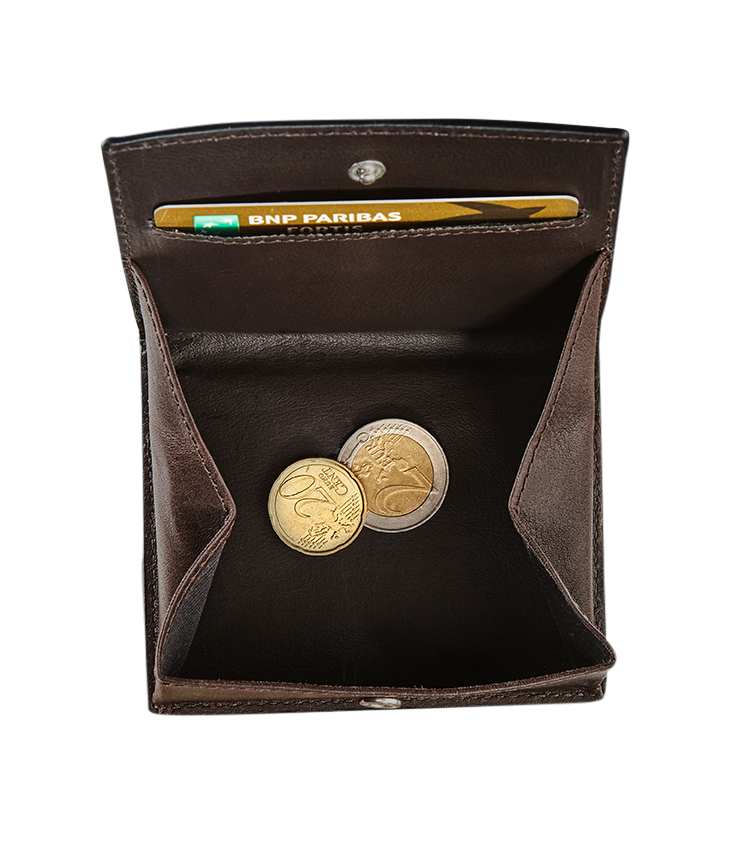 Afbeelding binnenkant van Leather pocket coin purse RFID with creditcard slots