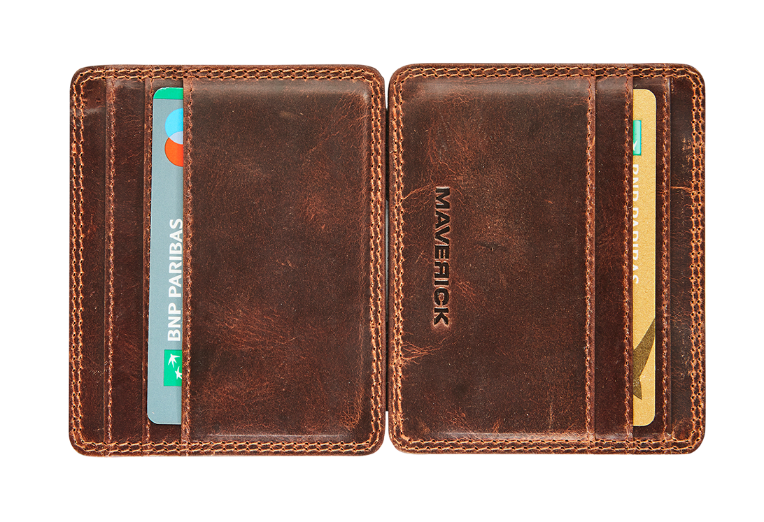 Productafbeelding Lederen magic wallet anti-skim met kaarthouder