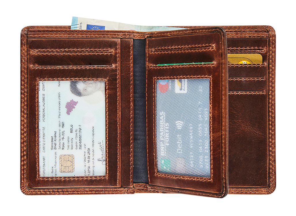 Afbeelding binnenkant van Leather wallet RFID for extra cards