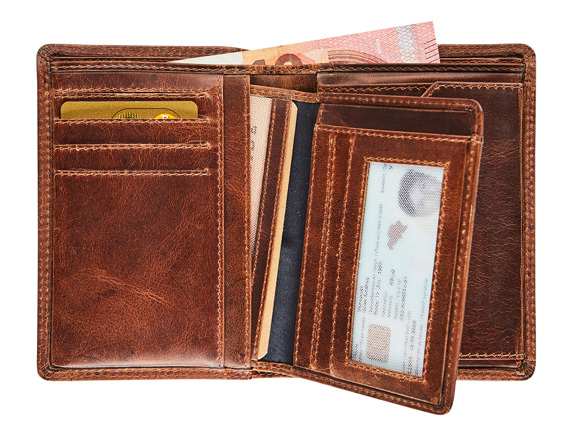 Afbeelding binnenkant van Leather wallet RFID with removable cardholder