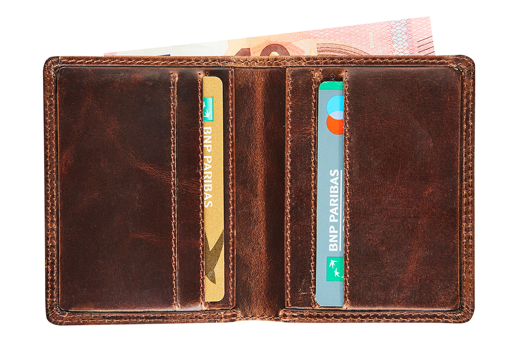 Afbeelding binnenkant van Lederen kredietkaarten portefeuille anti-skim