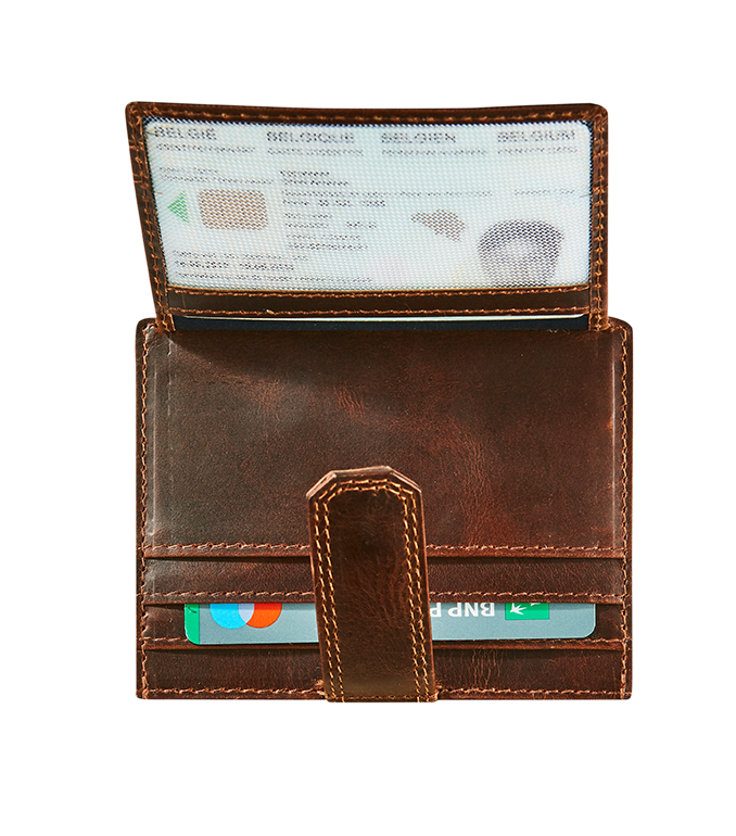 Afbeelding binnenkant van Leather creditcard holder RFID with tab