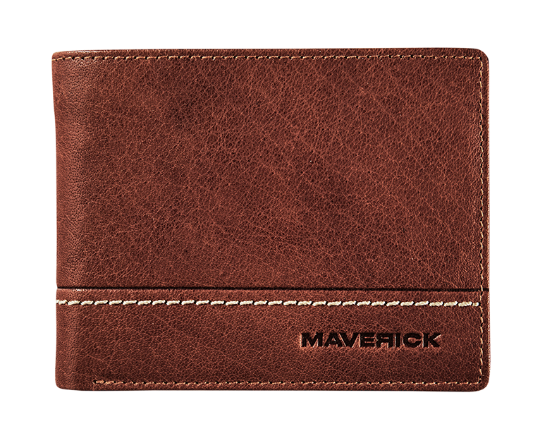 Leather compact billfold RFID - brown