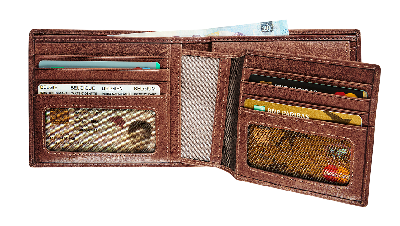 Afbeelding binnenkant van Leather billfold RFID with removable cardholder - brown