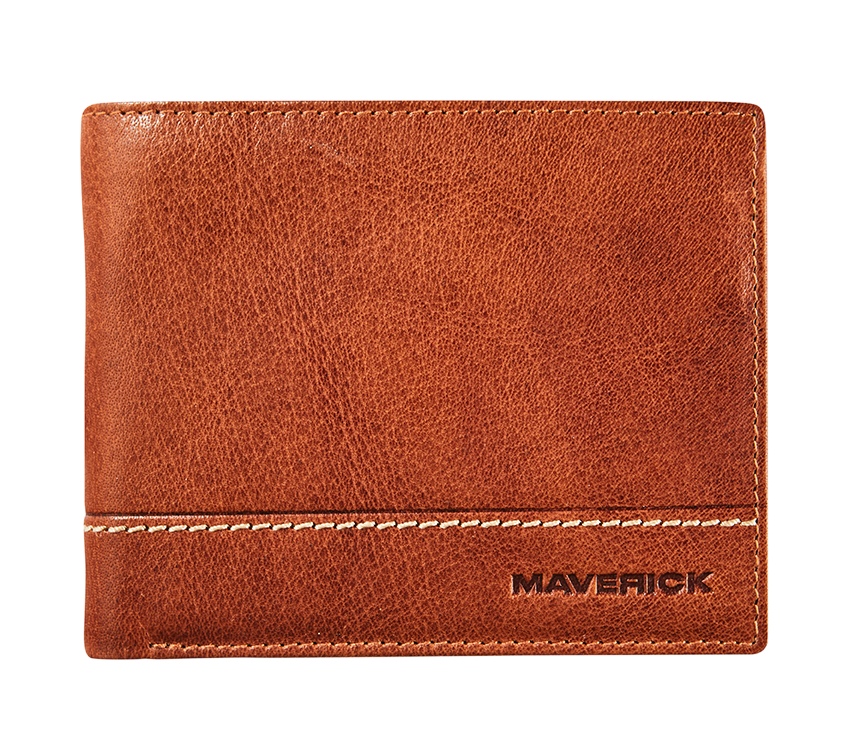 Leather billfold RFID with removable cardholder - cognac