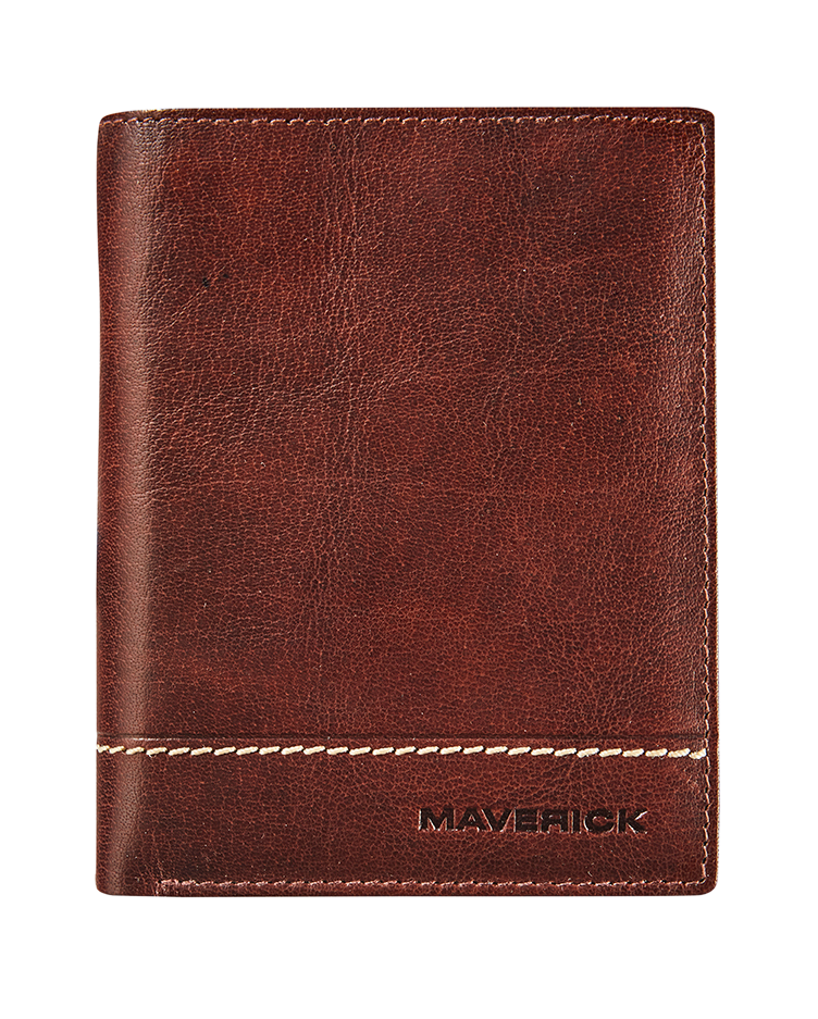 Leather wallet RFID with coin pocket - brown