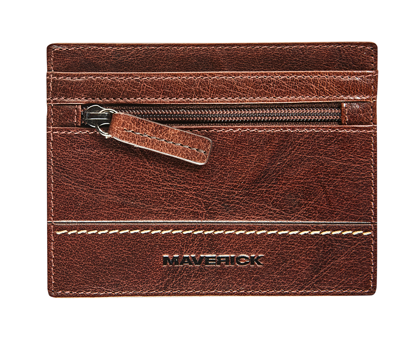 Leather pocket wallet RFID - brown