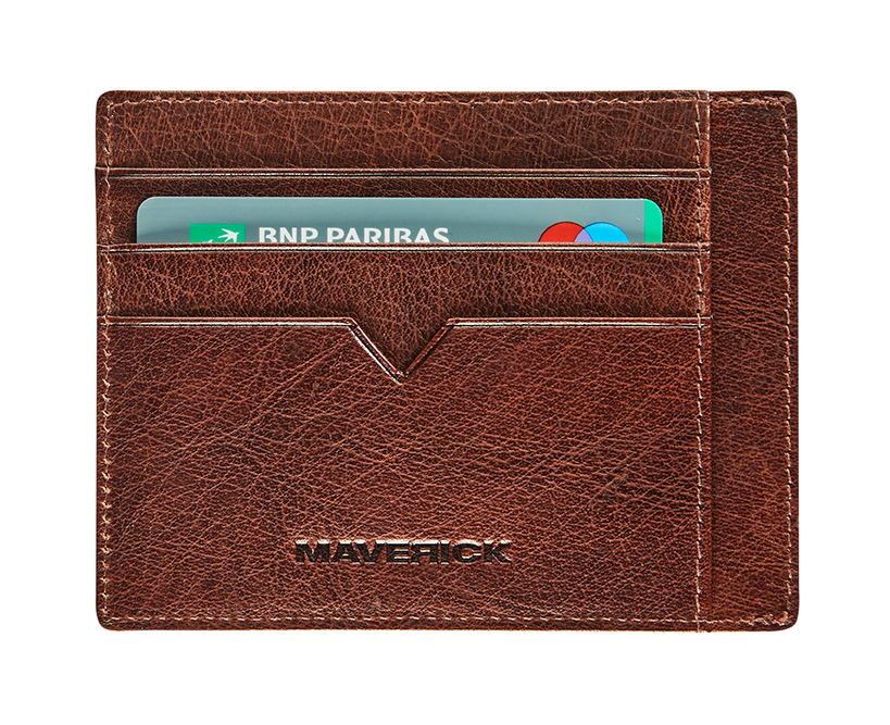 Afbeelding binnenkant van Leather pocket wallet RFID - brown
