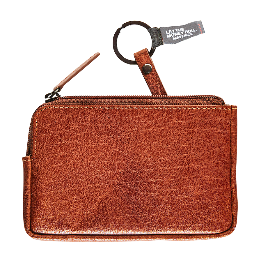 Afbeelding binnenkant van Leather pocket coin purse RFID - cognac
