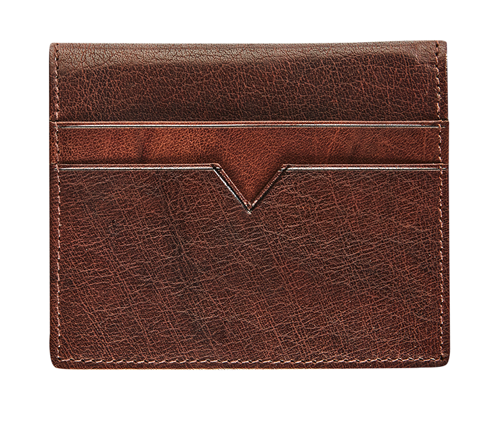 Productafbeelding Leather pocket coin purse RFID with credit card slots - brown