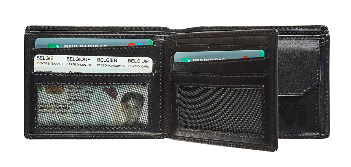 Afbeelding binnenkant van Leather billfold RFID with coin pocket