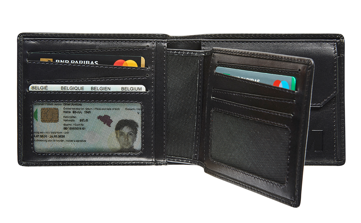 Afbeelding binnenkant van Leather billfold RFID with removable cardholder