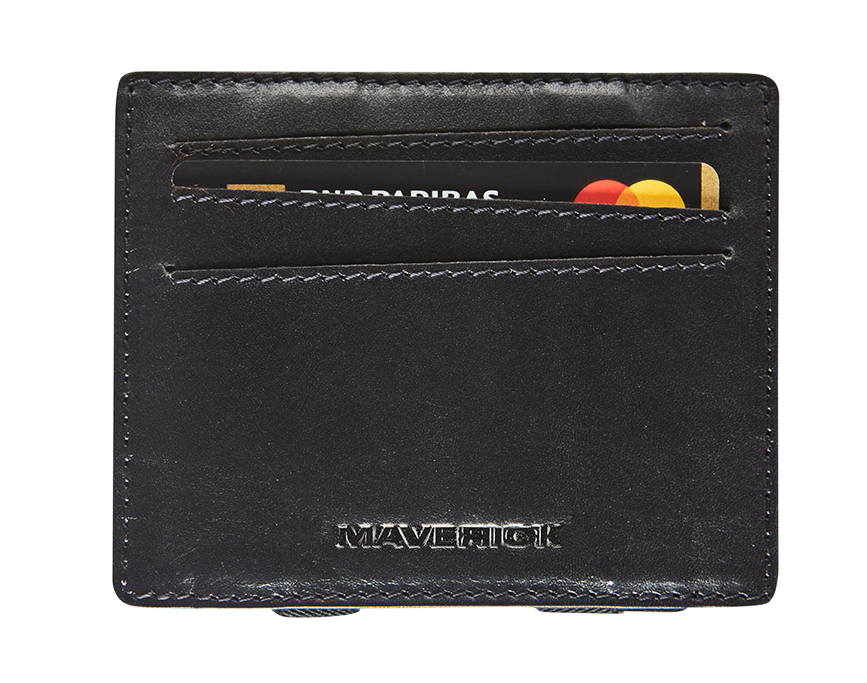 Lederen magic wallet anti-skim met kaarthouder