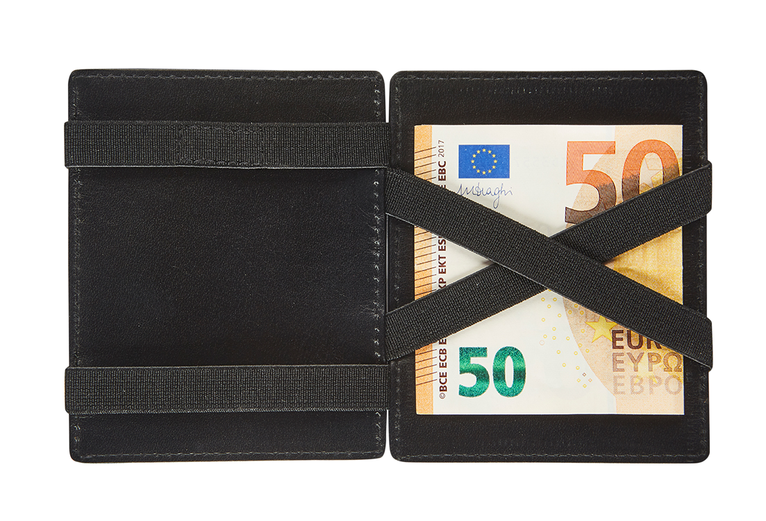 Afbeelding binnenkant van Lederen magic wallet anti-skim met kaarthouder