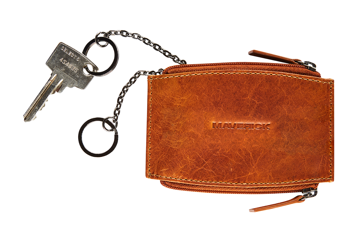 Afbeelding binnenkant van Leather double pocket coin purse