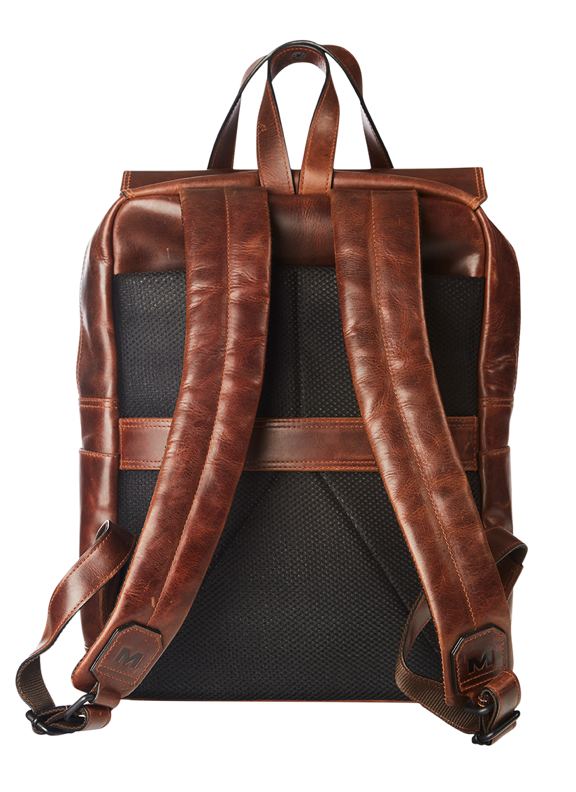 Afbeelding binnenkant van Leather backpack with laptop pocket 15'6