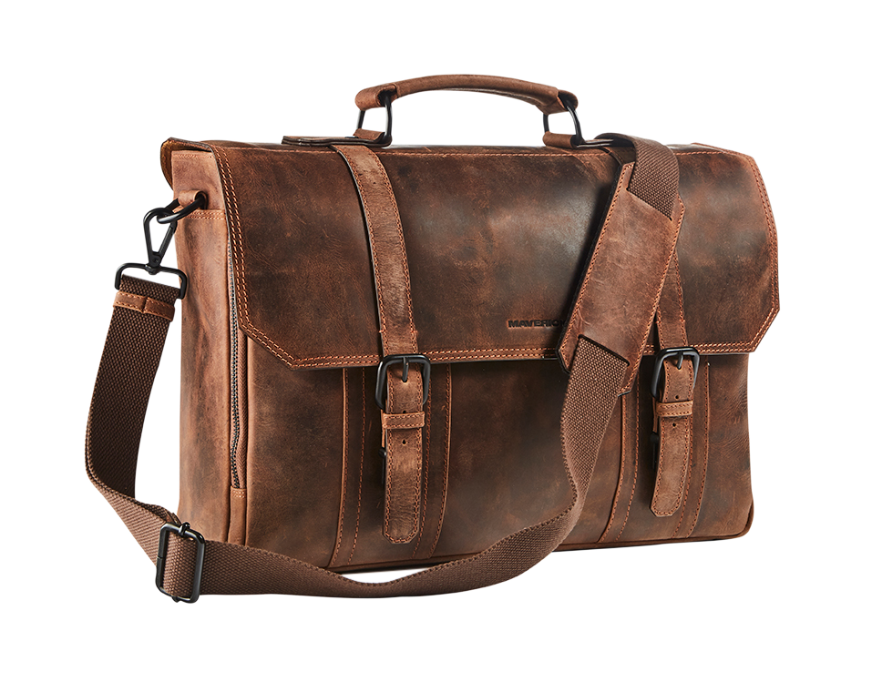 Leather briefcase with laptop pocket 15'6