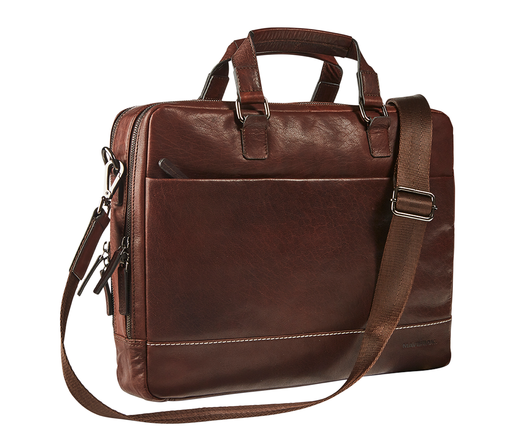 Leather business bag with laptop pocket 15'6