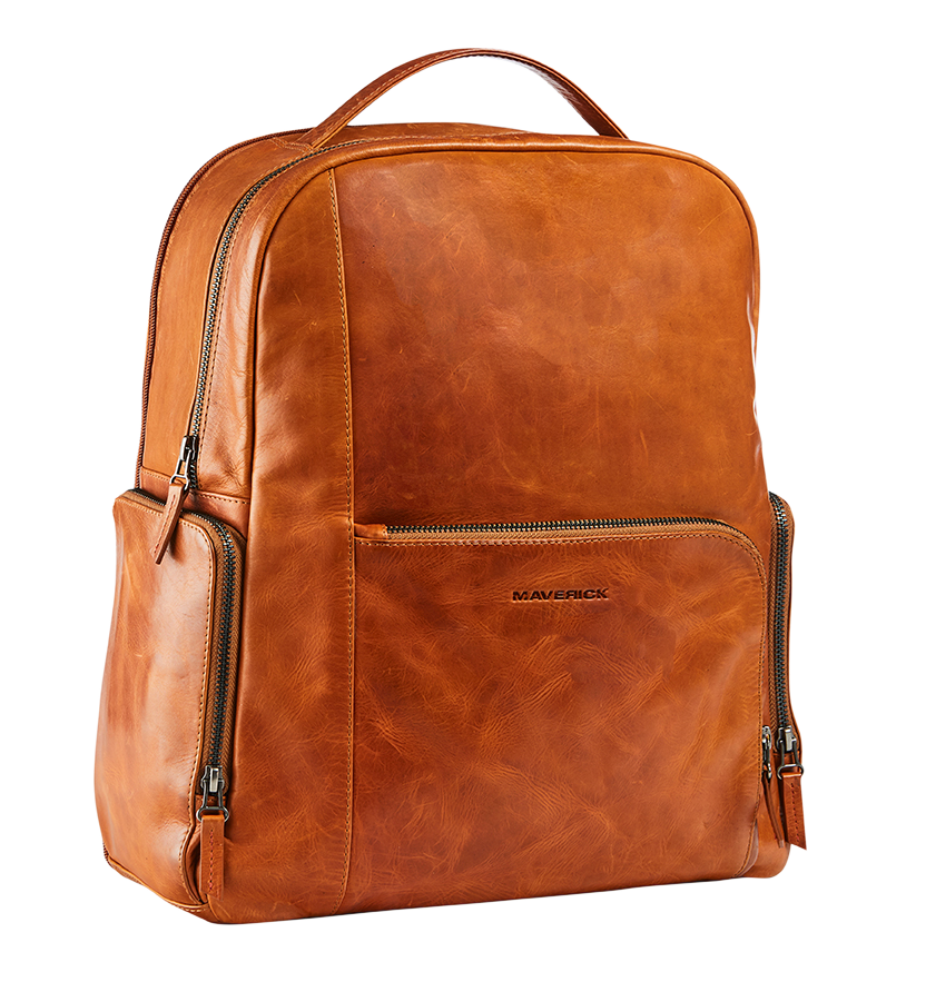 Leather backpack with laptop pocket 14