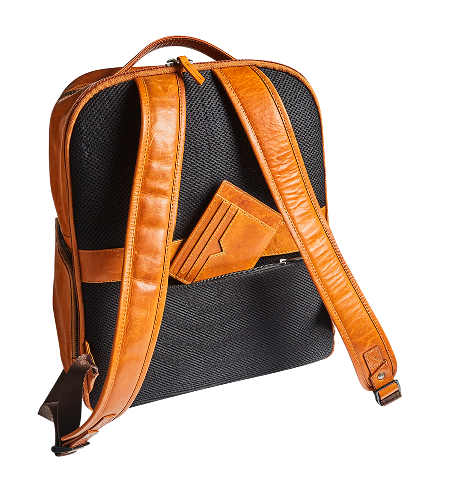 Productafbeelding Leather backpack with laptop pocket 14