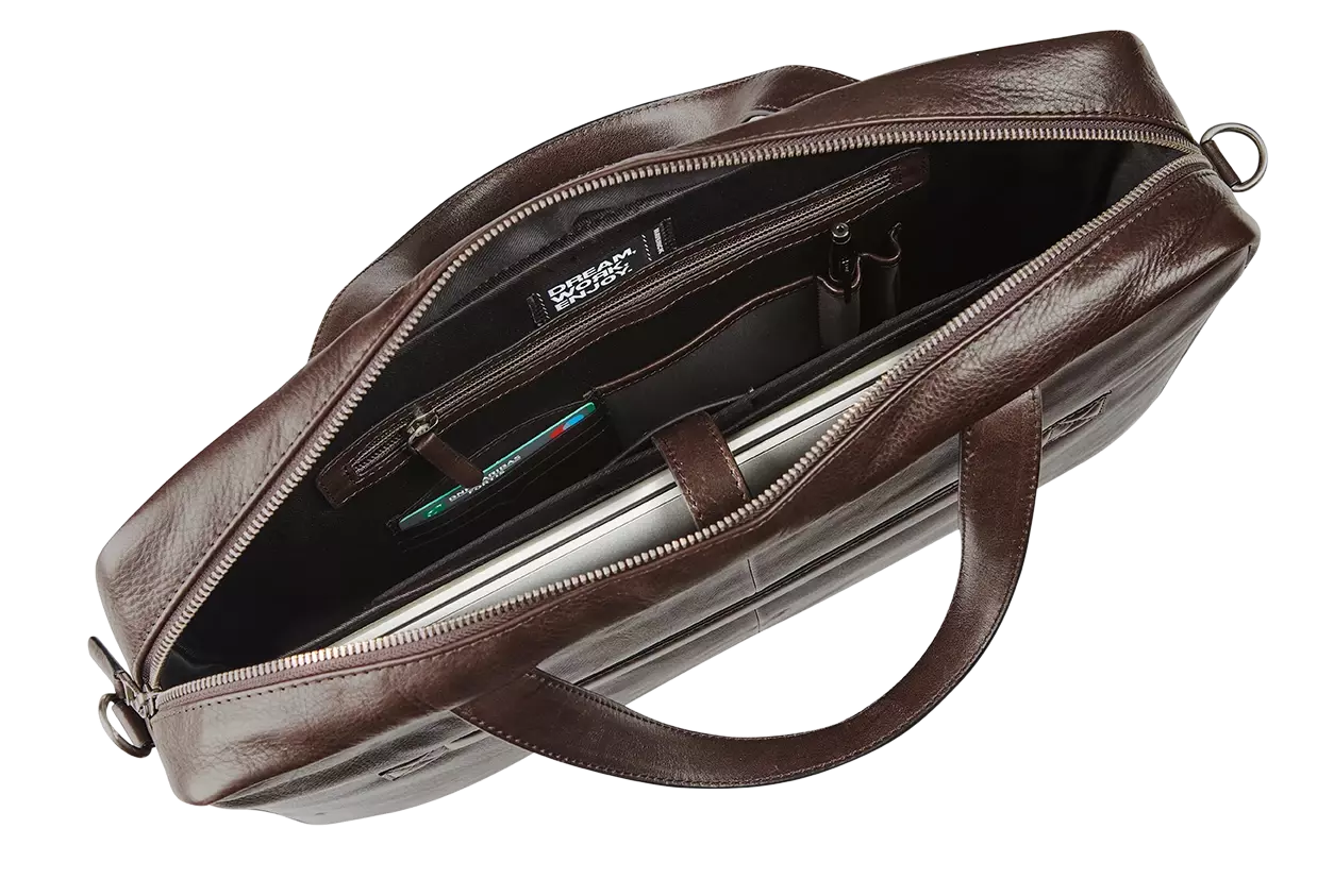 MAV-MB-304-03 Leather business bag with laptop pocket 15'6