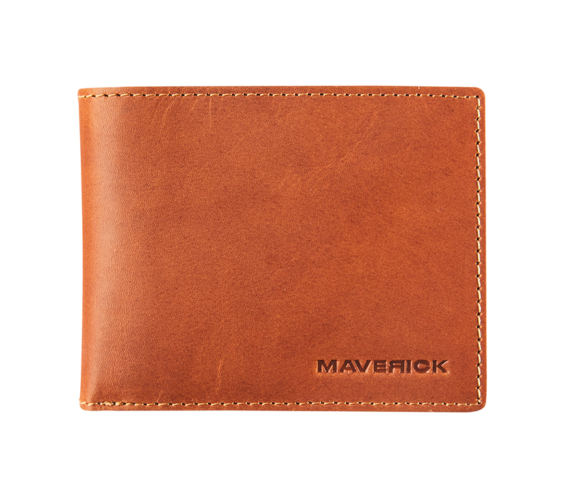 Leather billfold RFID with coin pocket
