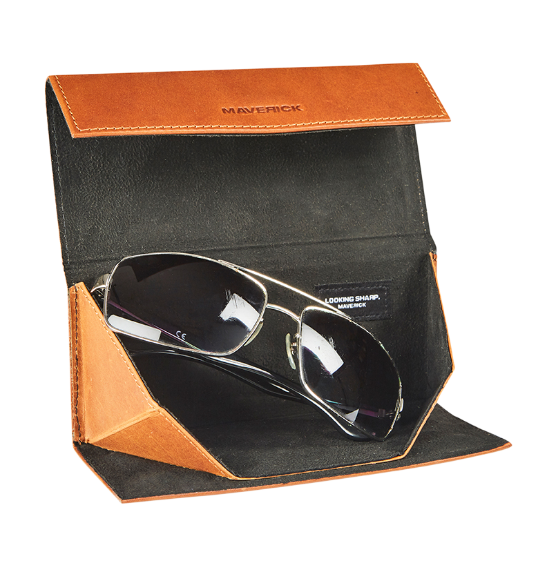 Afbeelding binnenkant van Leather eyeglasses case - foldable