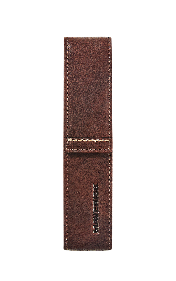 Leather pencase 1 pen - brown