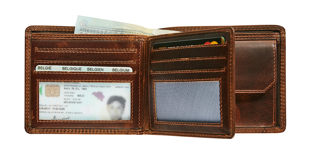 Afbeelding binnenkant van Portefeuille cuir RFID avec poche monnaie