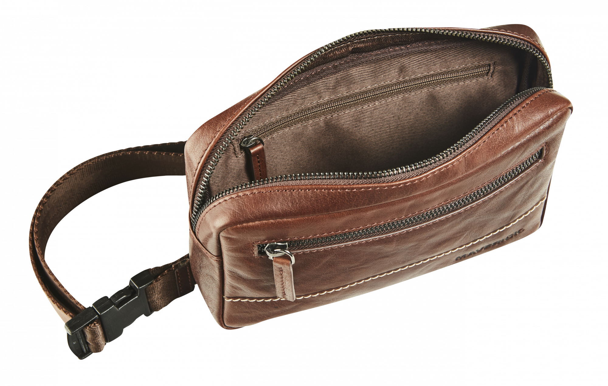 Afbeelding binnenkant van Leather crossbody bag - brown
