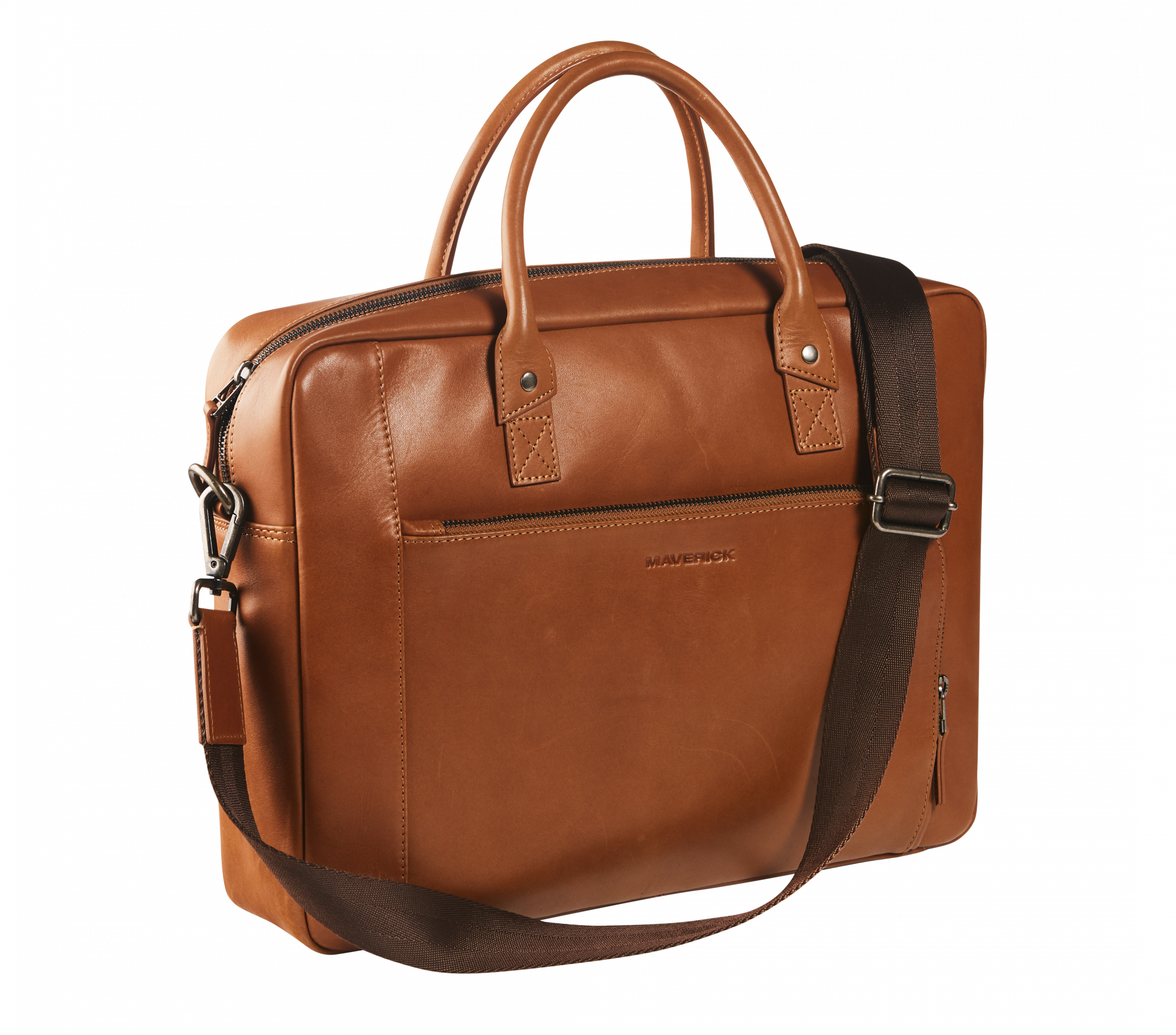 Leather business bag with laptop pocket 15'6