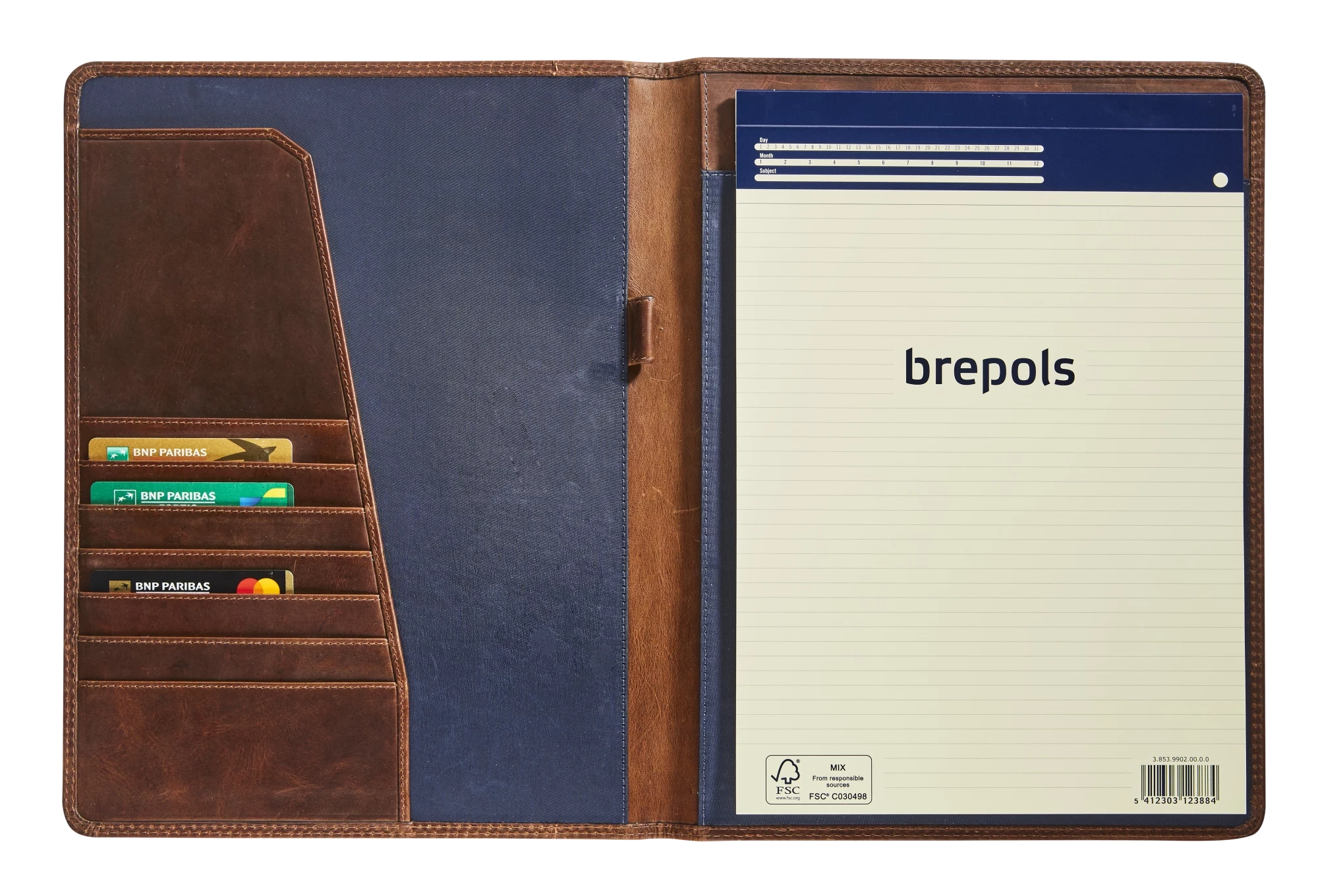 MAV-TO-819-03 Leather A4 conference folder, notepad included